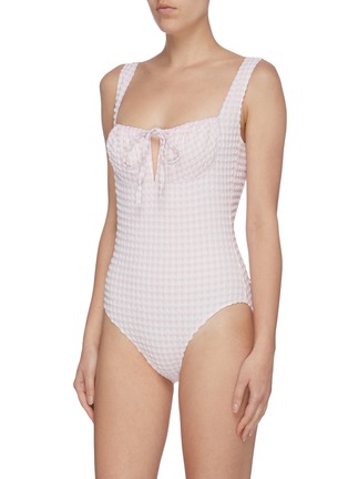 Figure View - Click To Enlarge - SOLID & STRIPED - 'The Ellery' gingham check seersucker one-piece swimsuit