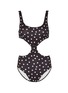Main View - Click To Enlarge - SOLID & STRIPED - 'The Bailey' cutout waist polka dot print one-piece swimsuit