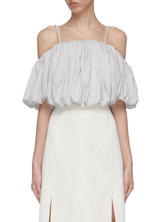 Main View - Click To Enlarge - 3.1 PHILLIP LIM - Puff sleeve cropped stripe off-shoulder top