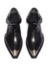 Detail View - Click To Enlarge - BALENCIAGA - 'Jive' logo embossed metallic toe cap leather booties
