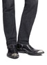 Figure View - Click To Enlarge - BALENCIAGA - 'Jive' logo embossed metallic toe cap leather booties