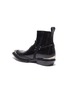  - BALENCIAGA - 'Jive' logo embossed metallic toe cap leather boots