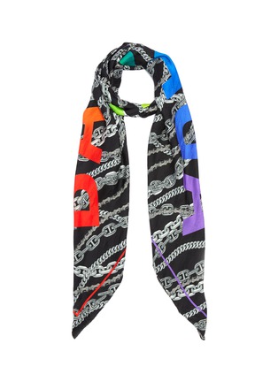 Main View - Click To Enlarge - BALENCIAGA - Logo chain print silk twill scarf