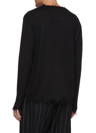 Back View - Click To Enlarge - UMA WANG - Distressed border cashmere sweater