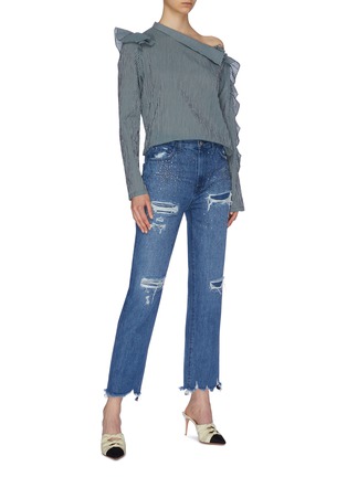 Figure View - Click To Enlarge - J BRAND - 'Jules' strass ripped straight leg jeans