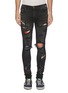 Main View - Click To Enlarge - AMIRI - 'Art Patch' colourblock ripped skinny jeans