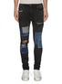 Main View - Click To Enlarge - AMIRI - Paint splatter print mix patch ripped jeans
