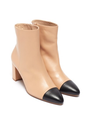 Detail View - Click To Enlarge - STUART WEITZMAN - 'Jill' contrast toe leather ankle boots