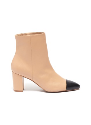 Main View - Click To Enlarge - STUART WEITZMAN - 'Jill' contrast toe leather ankle boots
