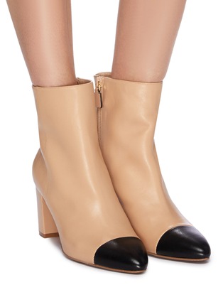 Figure View - Click To Enlarge - STUART WEITZMAN - 'Jill' contrast toe leather ankle boots