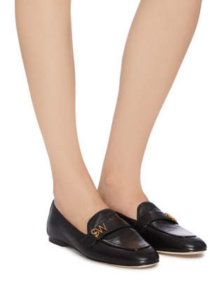 Figure View - Click To Enlarge - STUART WEITZMAN - 'Frances' logo leather loafers