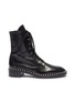 Main View - Click To Enlarge - STUART WEITZMAN - 'Sondra' faux pearl leather combat boots