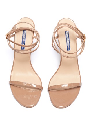Detail View - Click To Enlarge - STUART WEITZMAN - 'Merinda' crisscross ankle strap patent leather sandals