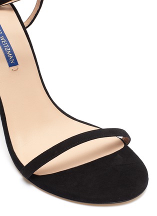 Detail View - Click To Enlarge - STUART WEITZMAN - 'Merinda' crisscross ankle strap suede sandals