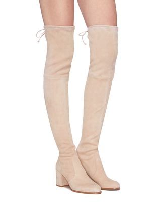 Figure View - Click To Enlarge - STUART WEITZMAN - 'Tieland' stretch suede thigh high boots