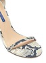 Detail View - Click To Enlarge - STUART WEITZMAN - 'Nudistsong' ankle strap snake embossed leather sandals