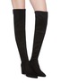 Figure View - Click To Enlarge - STUART WEITZMAN - 'Lesley' stretch suede thigh high boots