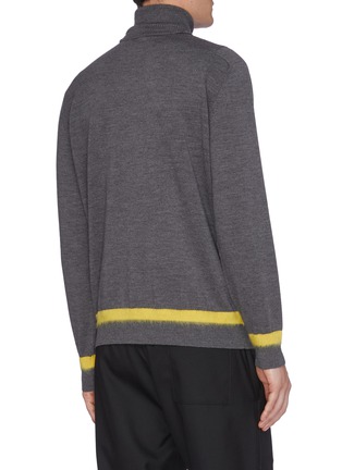Back View - Click To Enlarge - OAMC - Contrast stripe hem turtleneck sweater