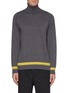 Main View - Click To Enlarge - OAMC - Contrast stripe hem turtleneck sweater