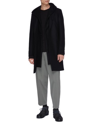 Figure View - Click To Enlarge - ATTACHMENT - Hooded layered wool-cashmere coat