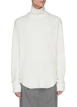 Main View - Click To Enlarge - ATTACHMENT - Wool waffle knit turtleneck sweatshirt