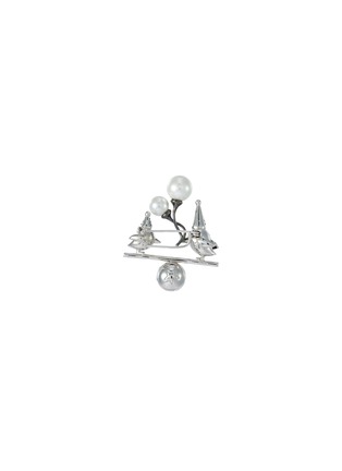 Figure View - Click To Enlarge - HEFANG - 'Penguin' shell pearl cubic zircon brooch