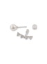 Detail View - Click To Enlarge - HEFANG - 'Flags' detachable drop shell pearl stud earrings