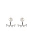 Main View - Click To Enlarge - HEFANG - 'Flags' detachable drop shell pearl stud earrings