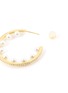 Detail View - Click To Enlarge - HEFANG - 'Fancy Circus' cubic zirconia shell pearl hoop earrings