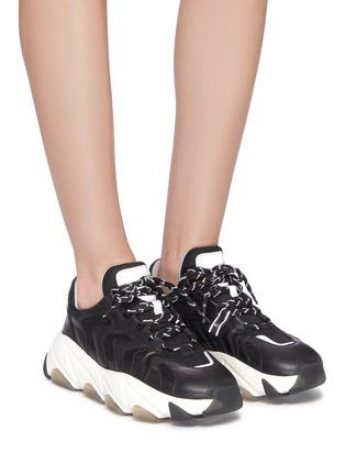 Figure View - Click To Enlarge - ASH - 'Extreme' chunky outsole leather panel mesh sneakers