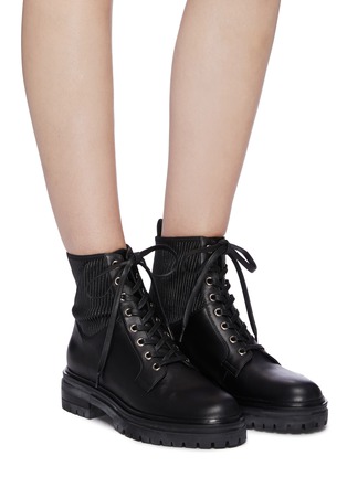 Figure View - Click To Enlarge - GIANVITO ROSSI - 'Martis' lace-up leather combat boots