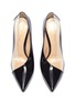 Detail View - Click To Enlarge - GIANVITO ROSSI - 'Deela' clear PVC panel patent leather pumps