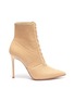 Main View - Click To Enlarge - GIANVITO ROSSI - 'Zina' lace-up ribbed faux leather ankle boots