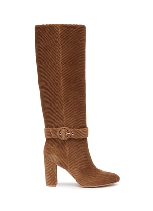 Main View - Click To Enlarge - GIANVITO ROSSI - 'Lucas' corduroy knee high boots