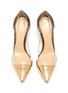 Detail View - Click To Enlarge - GIANVITO ROSSI - 'Plexi' PVC mirror toe python leather pumps