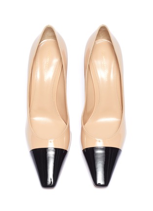 Detail View - Click To Enlarge - GIANVITO ROSSI - Contrast toecap patent leather pumps