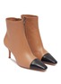 Detail View - Click To Enlarge - GIANVITO ROSSI - 'Lucy' contrast toecap leather ankle boots