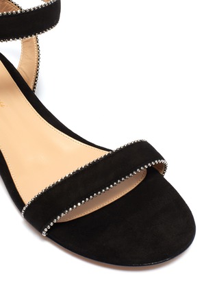 Detail View - Click To Enlarge - GIANVITO ROSSI - 'Kacy' ball stud edge ankle strap suede sandals