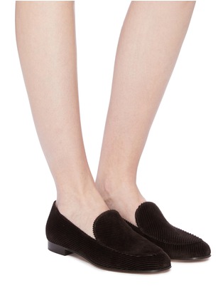 Figure View - Click To Enlarge - GIANVITO ROSSI - Corduroy loafers