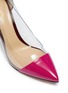 Detail View - Click To Enlarge - GIANVITO ROSSI - Clear PVC colourblock patent leather pumps