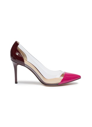 Main View - Click To Enlarge - GIANVITO ROSSI - Clear PVC colourblock patent leather pumps