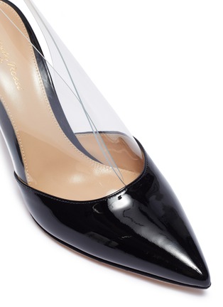 Detail View - Click To Enlarge - GIANVITO ROSSI - 'Plexi' PVC patent leather slingback pumps