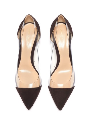 Detail View - Click To Enlarge - GIANVITO ROSSI - 'Plexi' PVC suede pumps