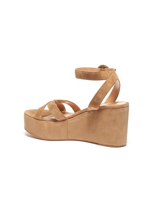  - GIANVITO ROSSI - 'Billie' band strap suede wedge sandals