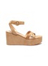 Main View - Click To Enlarge - GIANVITO ROSSI - 'Billie' band strap suede wedge sandals