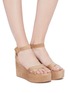 Figure View - Click To Enlarge - GIANVITO ROSSI - 'Billie' band strap suede wedge sandals