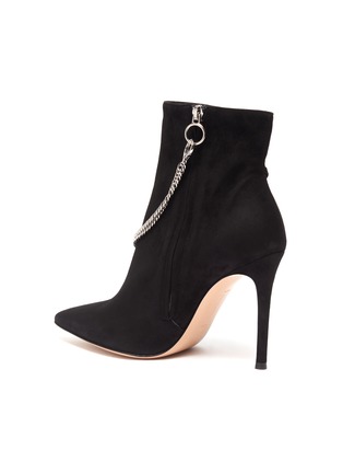  - GIANVITO ROSSI - 'Annie' detachable curb chain suede ankle boots