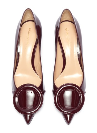 Detail View - Click To Enlarge - GIANVITO ROSSI - 'Ruby 55' oversized buckle patent leather pumps