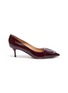 Main View - Click To Enlarge - GIANVITO ROSSI - 'Ruby 55' oversized buckle patent leather pumps