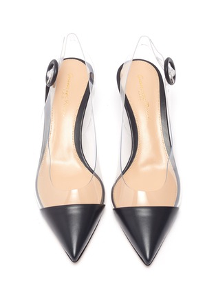 Detail View - Click To Enlarge - GIANVITO ROSSI - 'Alice' PVC patent leather slingback pumps